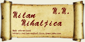 Milan Mihaljica vizit kartica